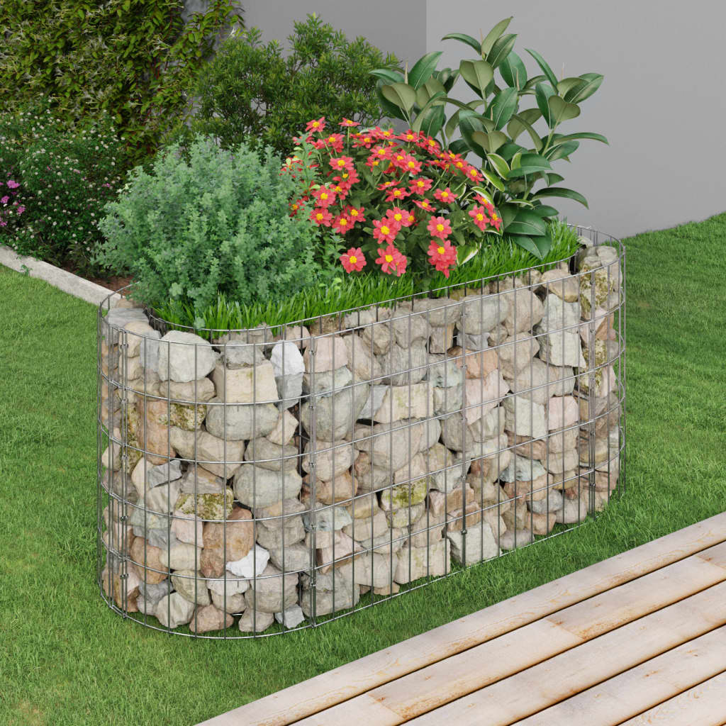 Vidaxl Gabion -Pflanzer erhöhte 120 x 50 x 50 cm verzinkte Eisen