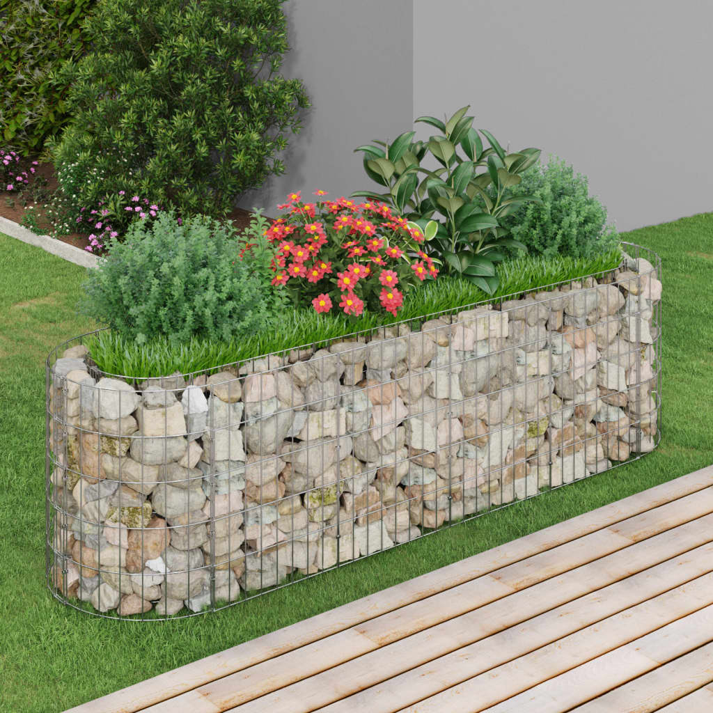 Vidaxl Gabion -Pflanzer hob 190x50x50 cm verzinktes Eisen