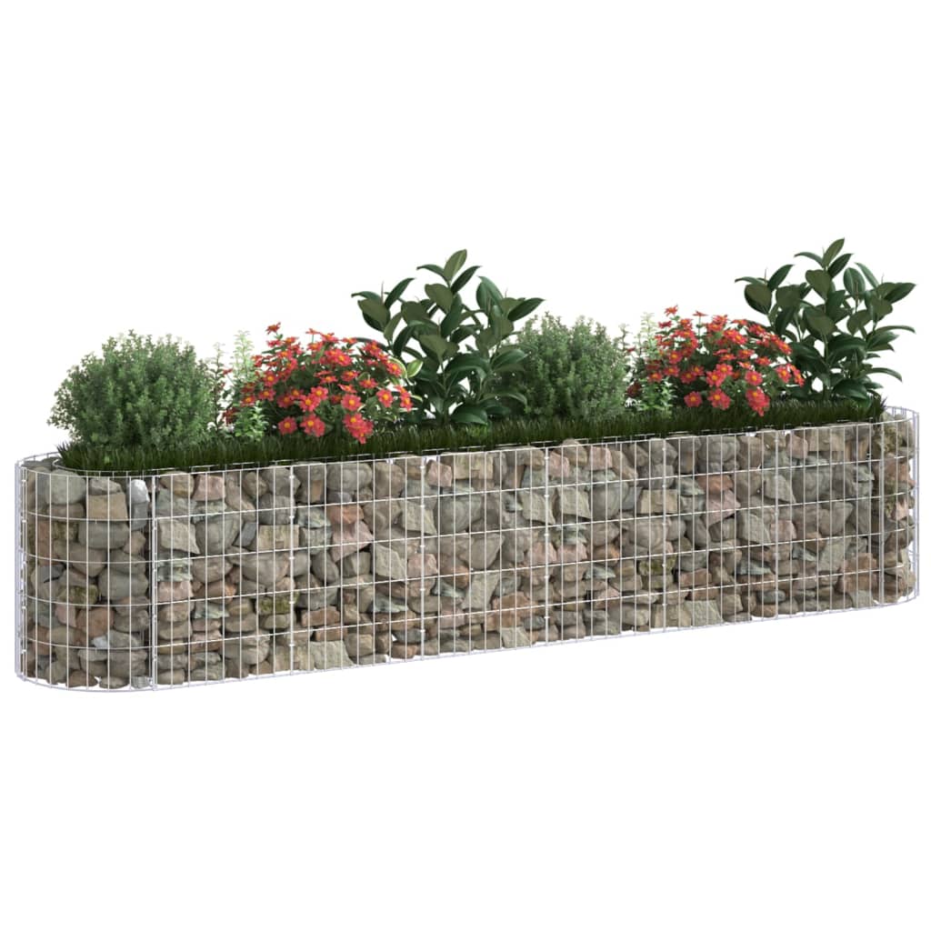 Vidaxl Gabion Planter élevé 260x50x50 cm fer galvanisé