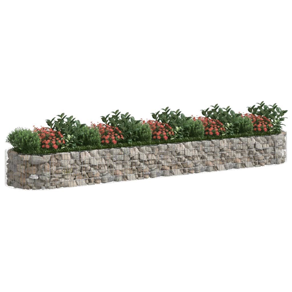 VidaXL Gabion Planter raised 500x100x50 cm galvanized iron