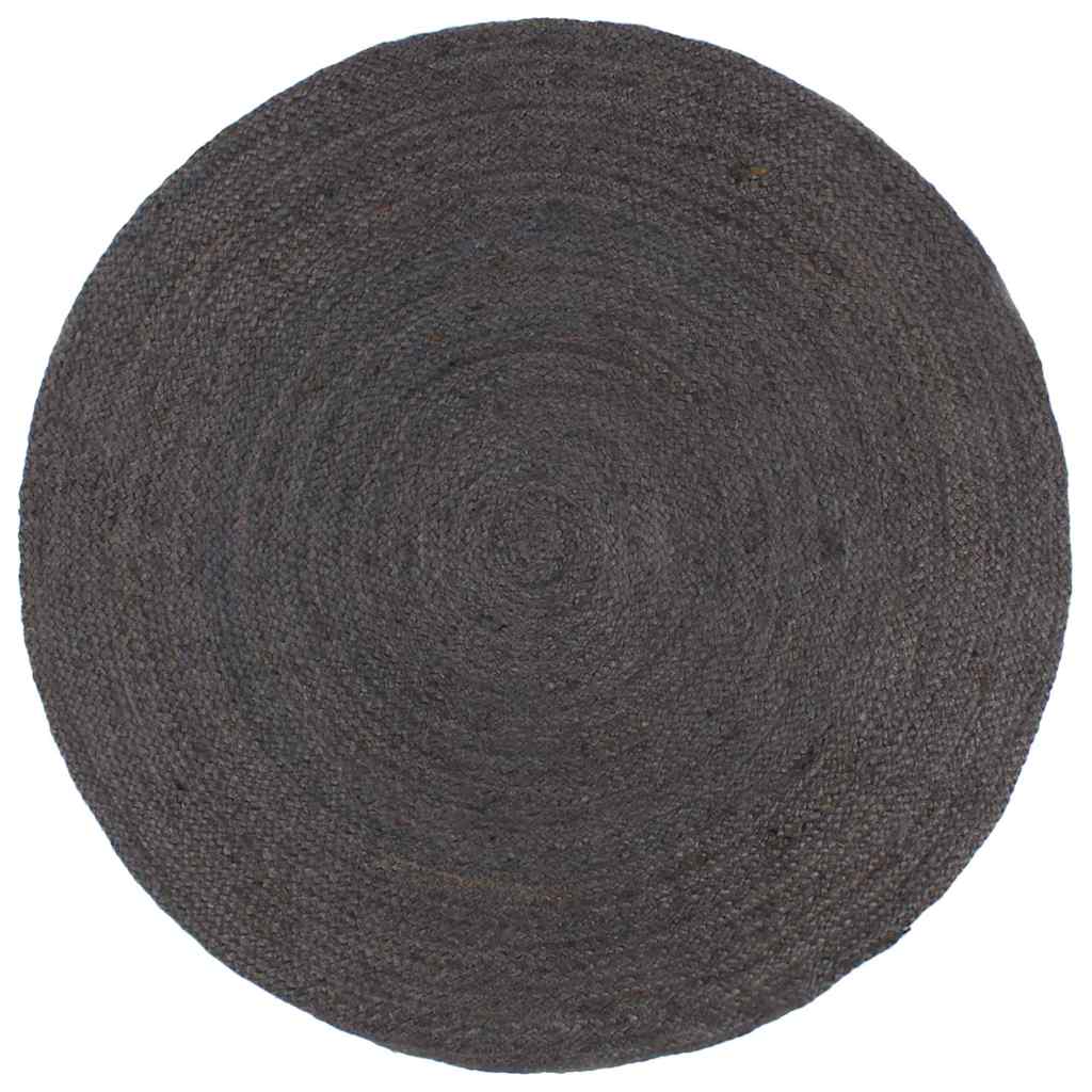 Vidaxl vloerkleed handgemaakt rond 210 cm jute donkergrijs