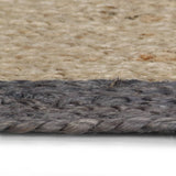 Vidaxl vloerkleed handgemaakt met donkergrijze rand 210 cm jute