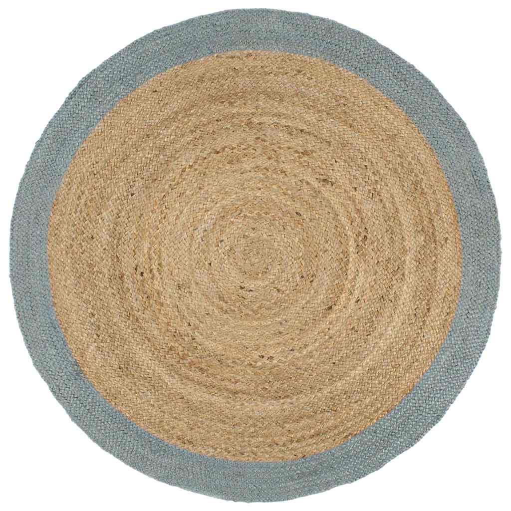 Vidaxl vloerkleed handgemaakt met olijfgroene rand 240 cm jute