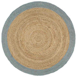 Vidaxl vloerkleed handgemaakt met olijfgroene rand 240 cm jute