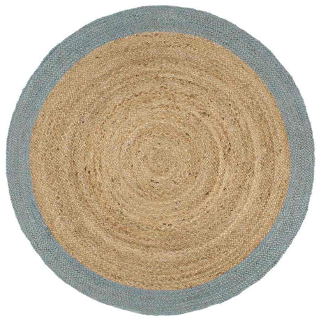 Vidaxl vloerkleed handgemaakt met olijfgroene rand 240 cm jute