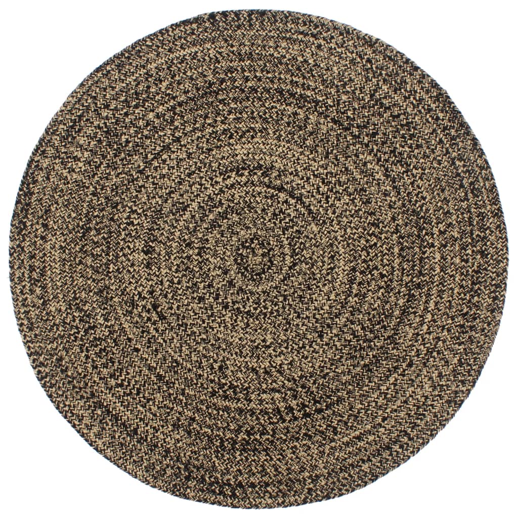 Vidaxl Rug Handmade 180 cm jute svart och brun