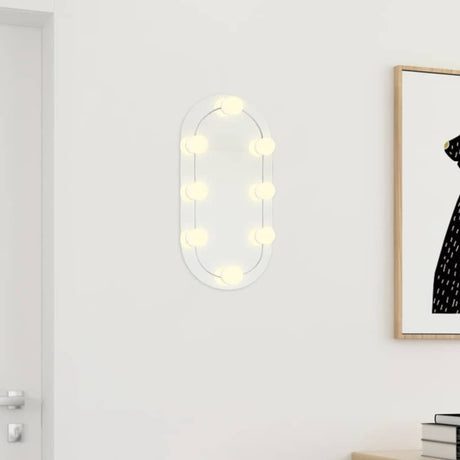 Vidaxl spiegel met led-verlichting 40x20 cm glas ovaal