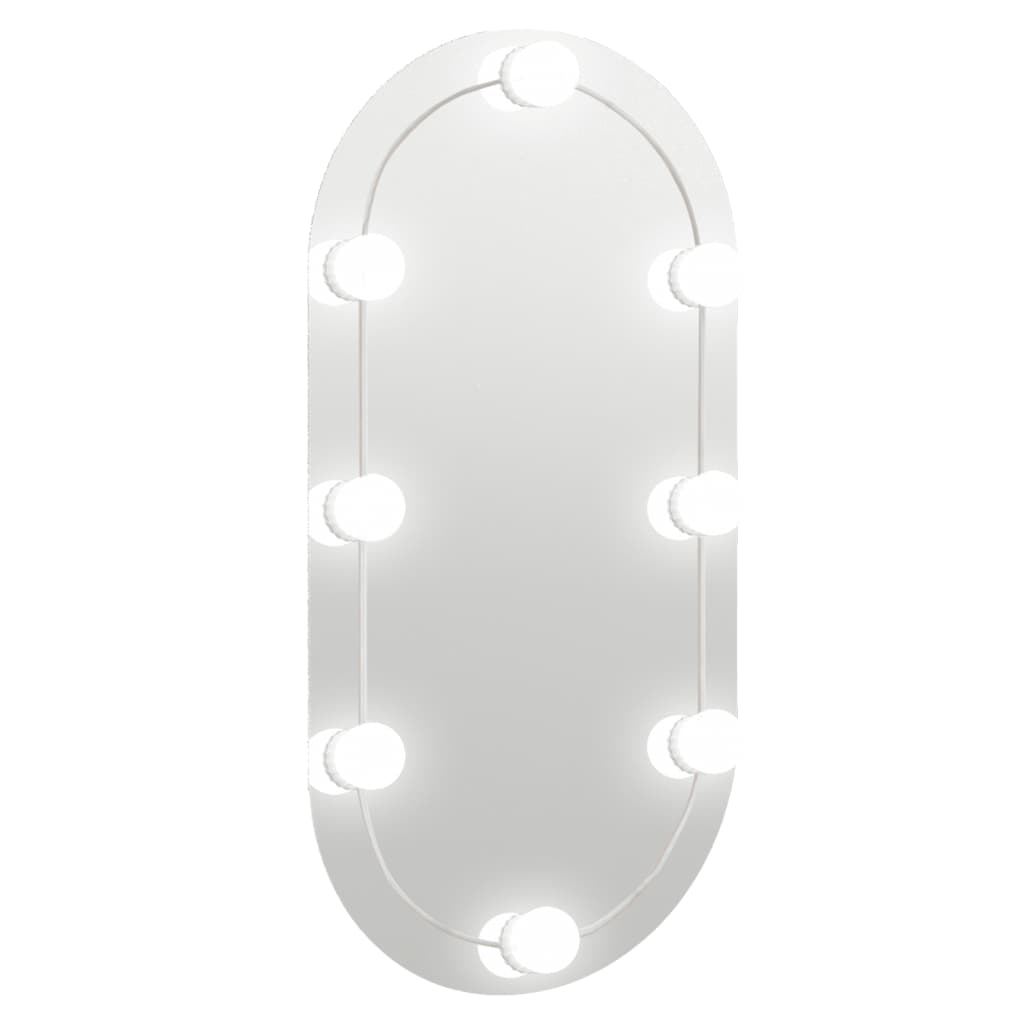 Vidaxl Mirror with LED lighting oval 80x40 cm glass