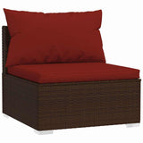 Vidaxl 2-delige loungeset met kussens poly rattan bruin
