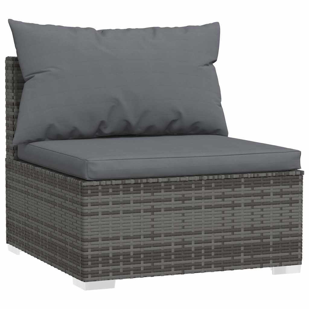 Vidaxl 2-delige loungeset met kussens poly rattan grijs