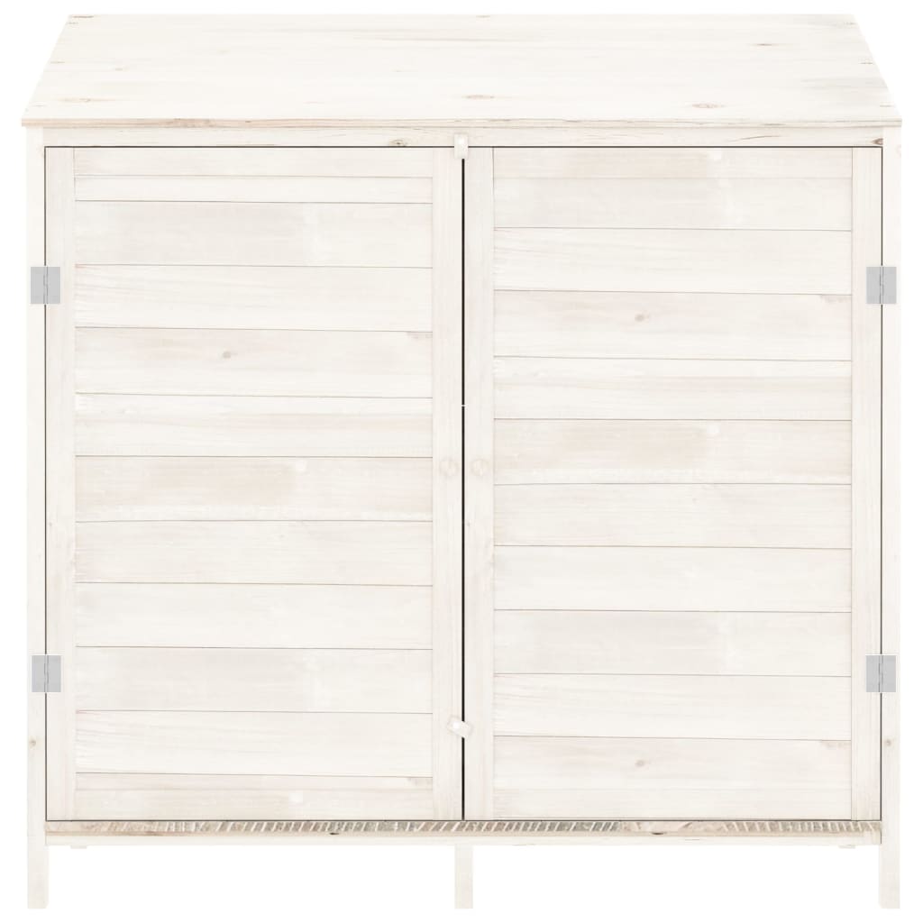 Vidaxl Garden Shed 102x52x112 cm Trdna pinewit bela