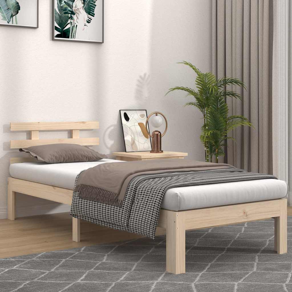 Vidaxl bedframe massief hout 90x190 cm