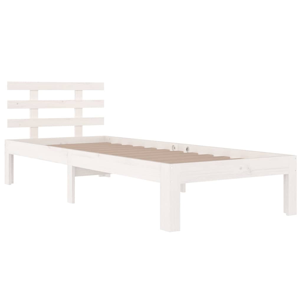 Vidaxl bedframe massief hout wit 90x190 cm