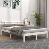 Vidaxl bedframe massief hout wit 140x190 cm