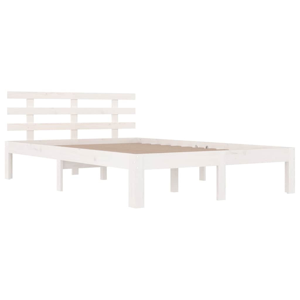 Vidaxl bedframe massief hout wit 120x200 cm