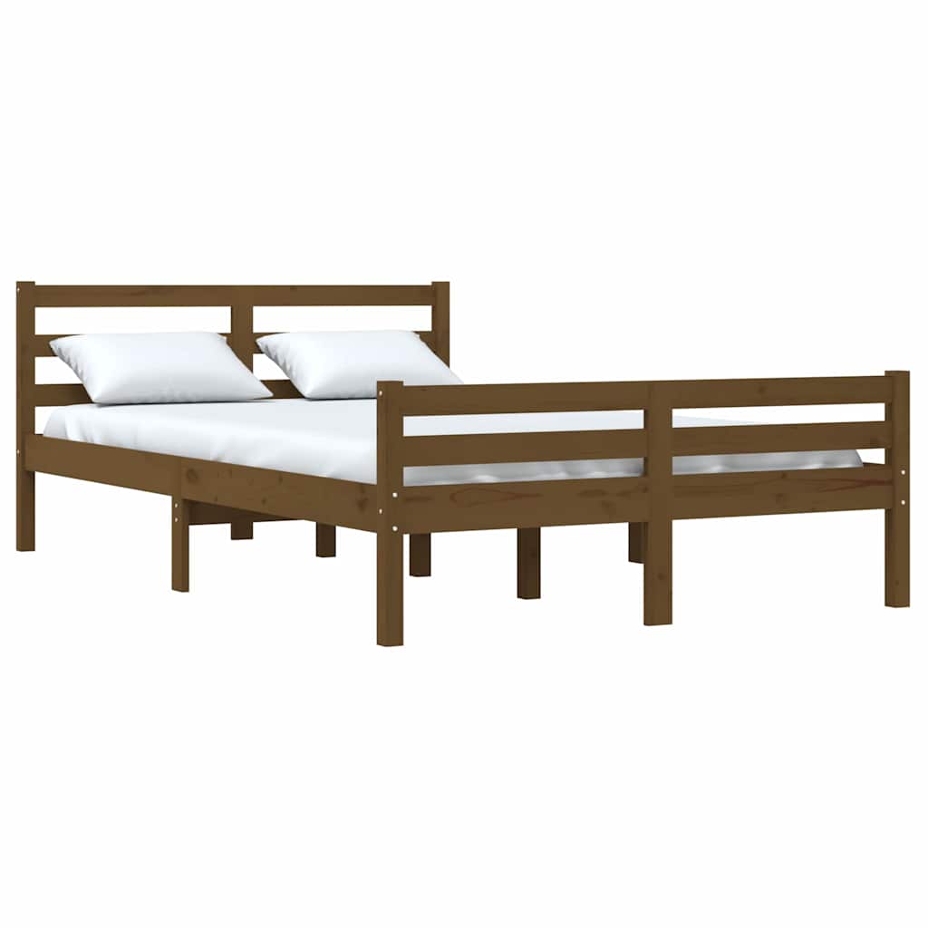 Vidaxl bedframe massief hout honingbruin 135x190 cm