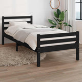 Vidaxl bedframe massief hout zwart 90x200 cm