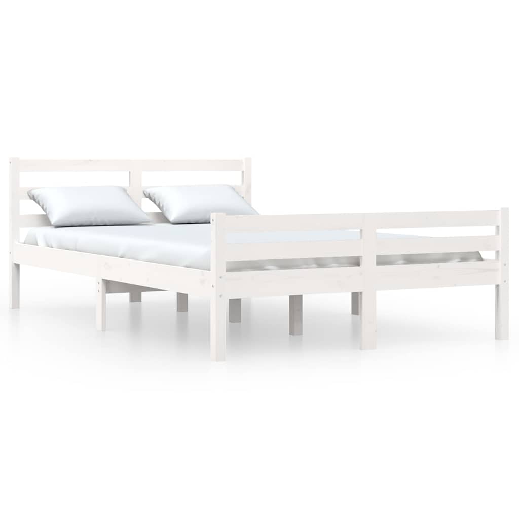 Vidaxl bedframe massief hout wit 150x200 cm