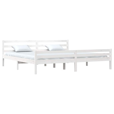 Vidaxl bedframe massief hout wit 200x200 cm
