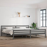 Vidaxl bedframe massief hout grijs 200x200 cm