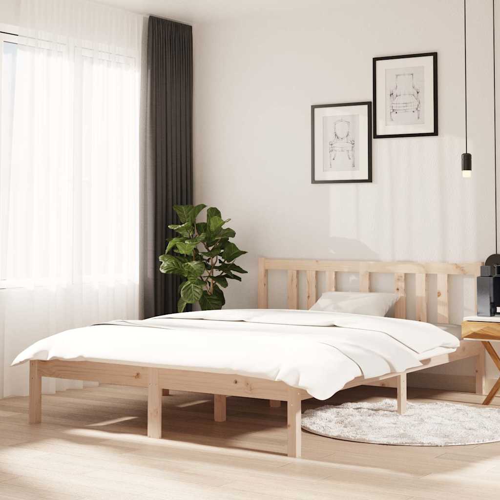Vidaxl bedframe massief hout 135x190 cm double