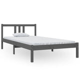 Vidaxl bedframe massief hout grijs 100x200 cm