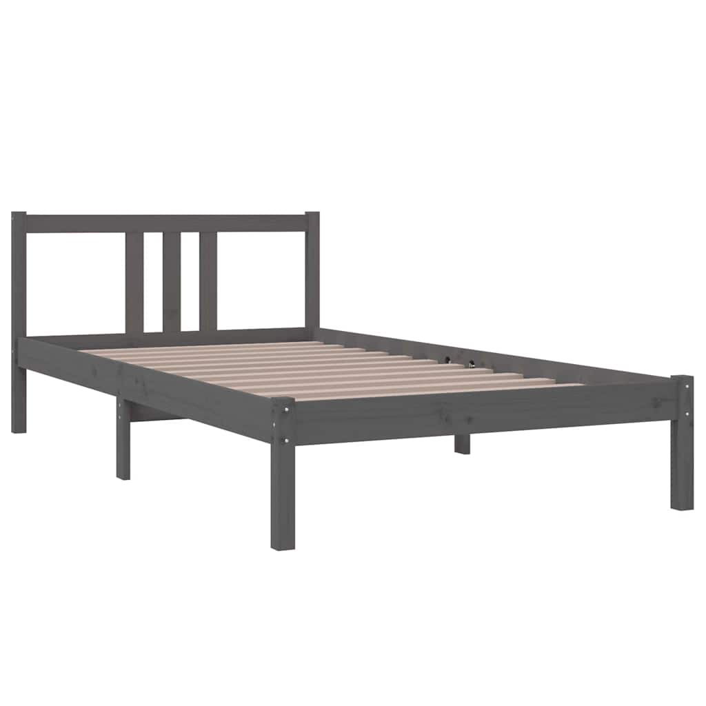 Vidaxl bedframe massief hout grijs 100x200 cm