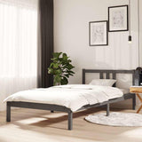 Vidaxl bedframe massief hout grijs 100x200 cm