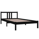 Vidaxl bedframe massief hout zwart 100x200 cm