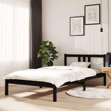 Vidaxl bedframe massief hout zwart 100x200 cm