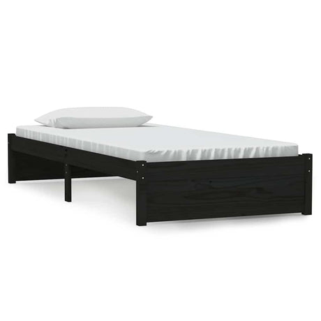 Vidaxl bedframe massief hout zwart 90x190 cm