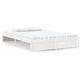 Vidaxl bedframe massief hout wit 135x190 cm
