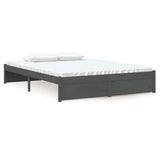 Vidaxl bedframe massief hout grijs 135x190 cm