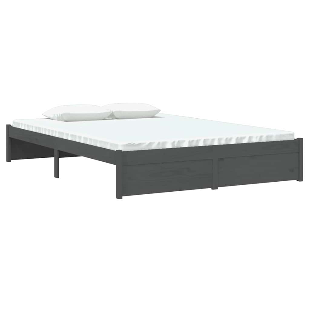 Vidaxl bedframe massief hout grijs 140x190 cm