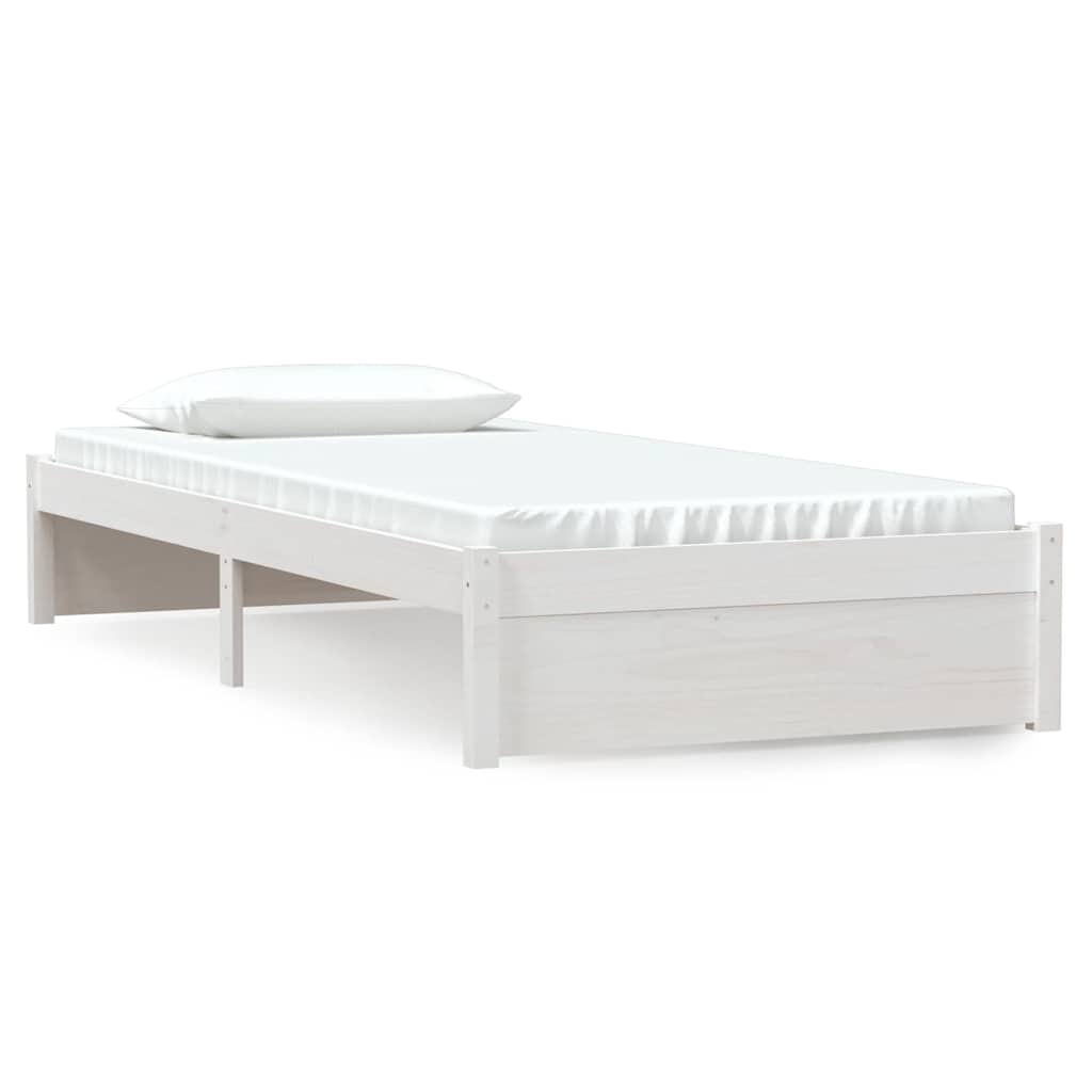 Vidaxl bedframe massief hout wit 90x200 cm