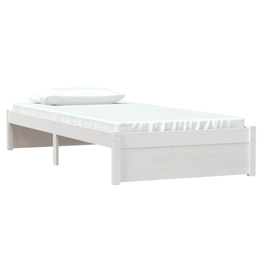 Vidaxl bedframe massief hout wit 90x200 cm