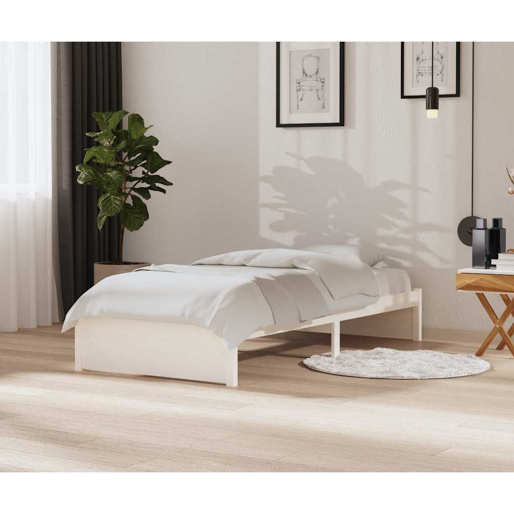 Vidaxl bedframe massief hout wit 90x200 cm