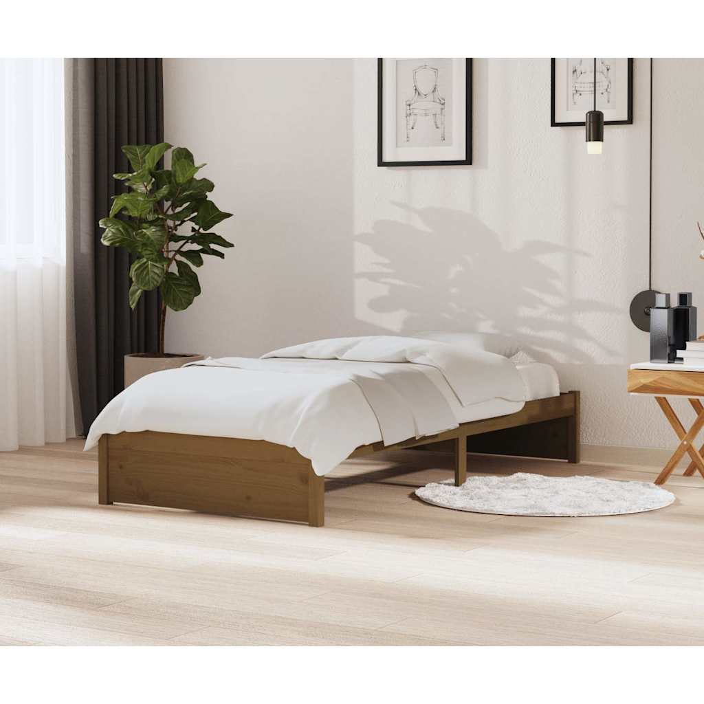 Vidaxl bedframe massief hout honingbruin 90x200 cm