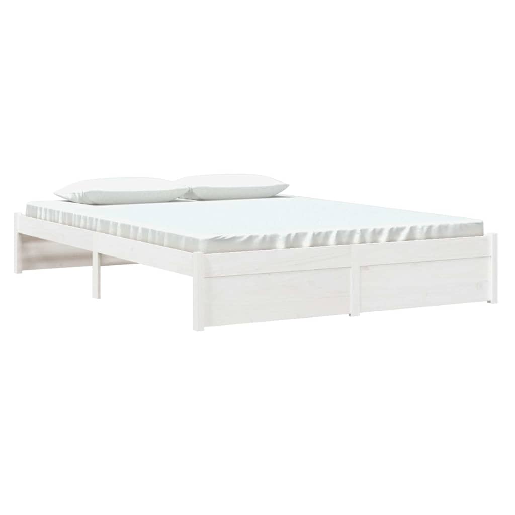 Vidaxl bedframe massief hout wit 150x200 cm