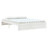 Vidaxl bedframe massief hout wit 150x200 cm