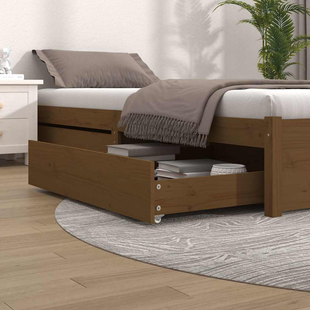 Vidaxl bedlades 2 st massief grenenhout honingbruin