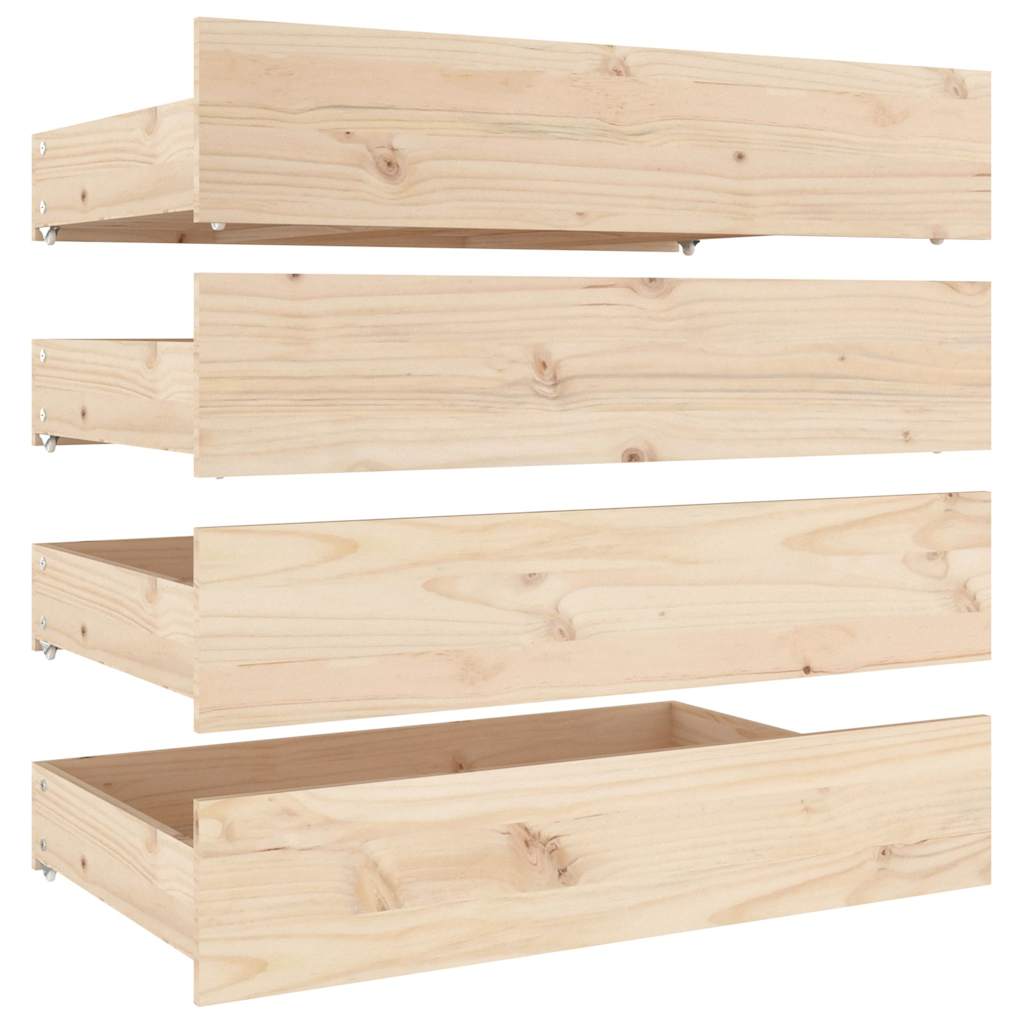 Vidaxl bedlades 4 st massief grenenhout