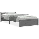 Vidaxl bedframe massief hout grijs 75x190 cm