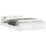 Vidaxl bedframe massief hout wit 120x190 cm