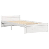 Vidaxl bedframe massief hout wit 90x200 cm
