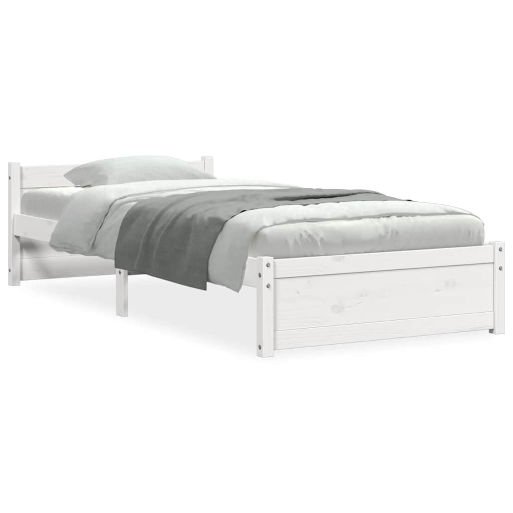 Vidaxl bedframe massief hout wit 100x200 cm