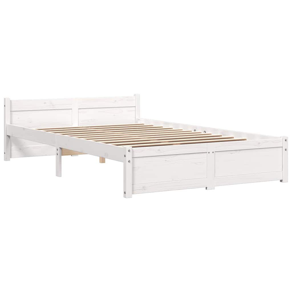 Vidaxl bedframe massief hout wit 120x200 cm