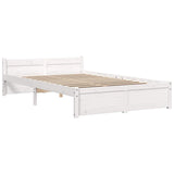 Vidaxl bedframe massief hout wit 120x200 cm