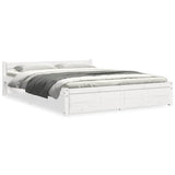 Vidaxl bedframe massief hout wit 150x200 cm