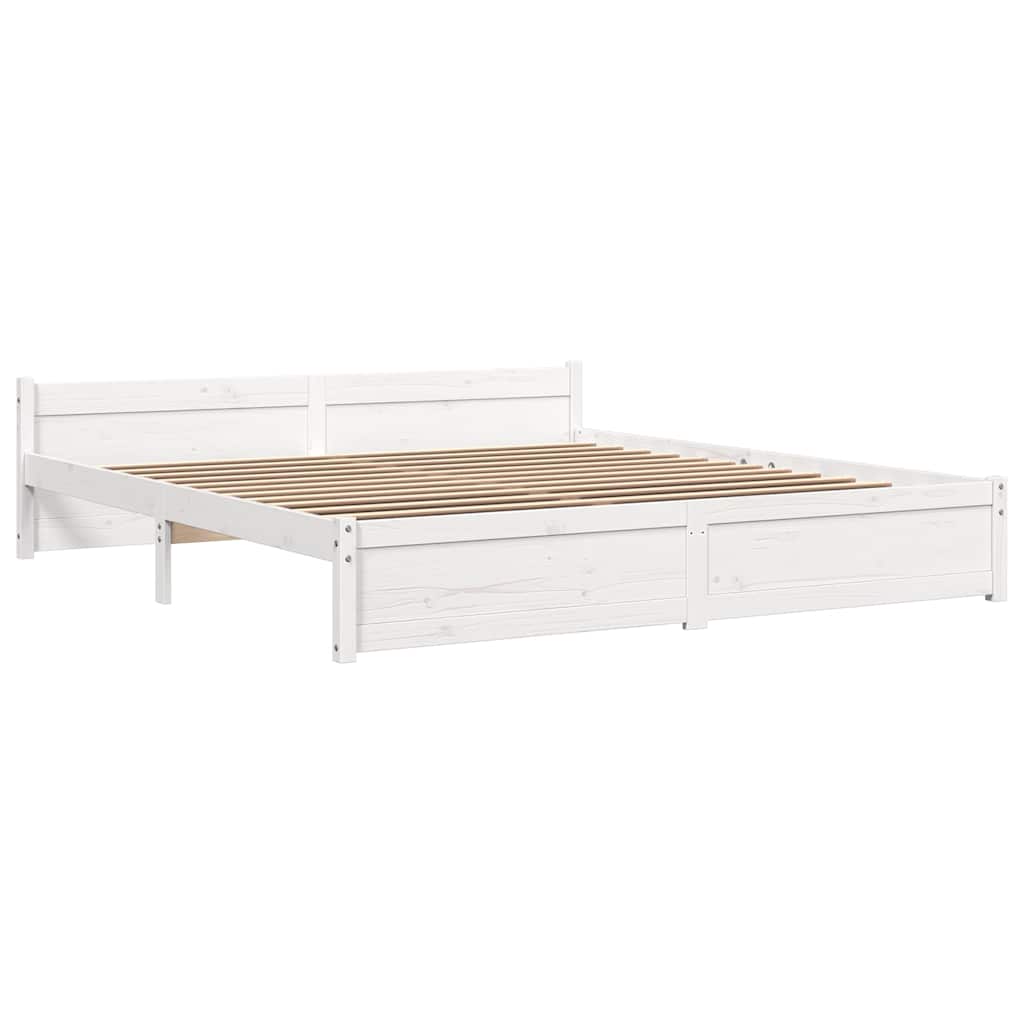 Vidaxl bedframe massief hout wit 180x200 cm